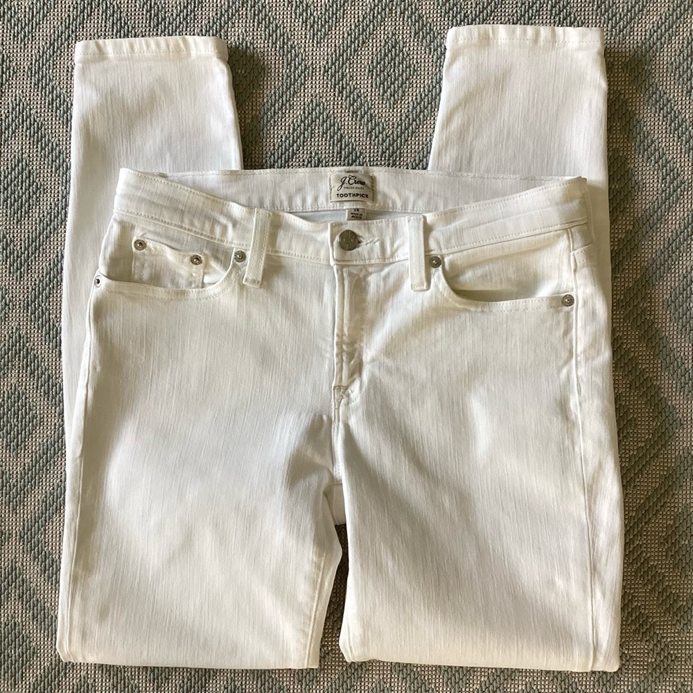 J. Crew Trademark Toothpick Skinny White Jeans Size 28 - Picture 11 of 11